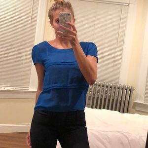 Royal blue sheer top